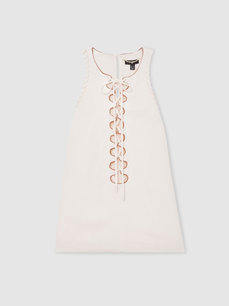 Reiss Cream Amelia Atelier Satin Crepe Cut-Out Top - Image 2 of 7