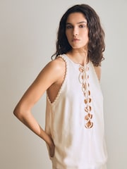 Reiss Cream Amelia Atelier Satin Crepe Cut-Out Top - Image 5 of 7