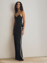 Negro - Reiss Preston Atelier Embellished Corset Top - Imagen 3 de 7