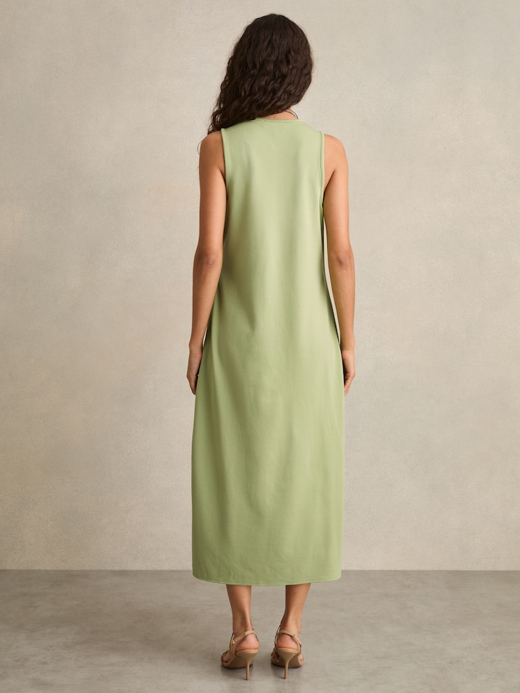 knee length dresses for ladies Soft Knit Jersey Maxi Dress Chocolate L