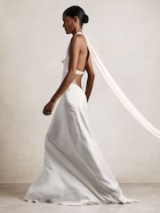 Reiss White Brackley Atelier Duchess Satin Maxi Dress - Image 1 of 9