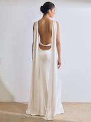 Reiss White Brackley Atelier Duchess Satin Maxi Dress - Image 6 of 9