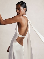 Reiss White Brackley Atelier Duchess Satin Maxi Dress - Image 7 of 9