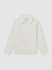 Off White - Reiss Mcduffy Cotton Blend Work Jacket - Bild 2 von 4