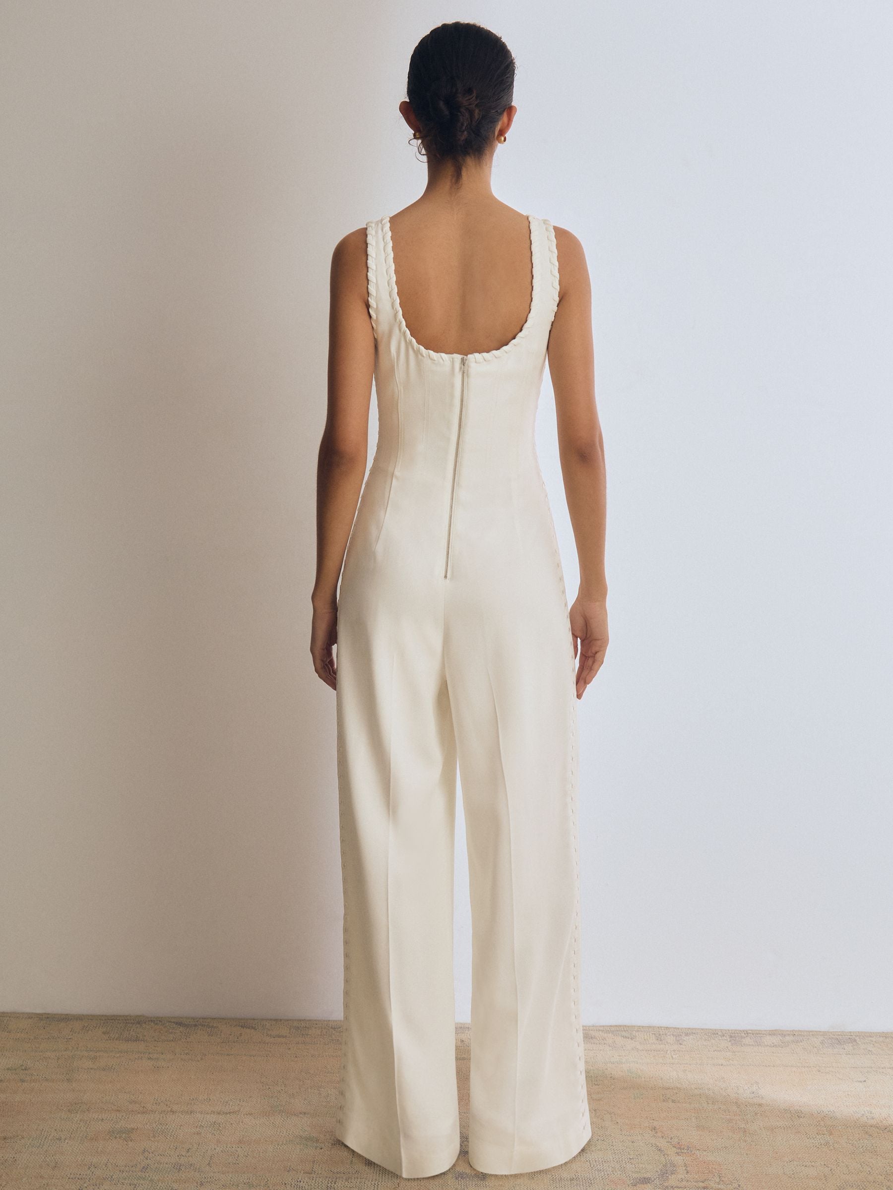 【海外限定】REISSジャンプスーツ☆Viola Halter Wide Leg Jumps Reiss Viola Halter Wide Leg Jumpsuit, Cream