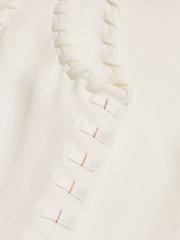 Reiss White Max Atelier Whipstitch Wide Leg Jumpsuit - Image 8 of 8