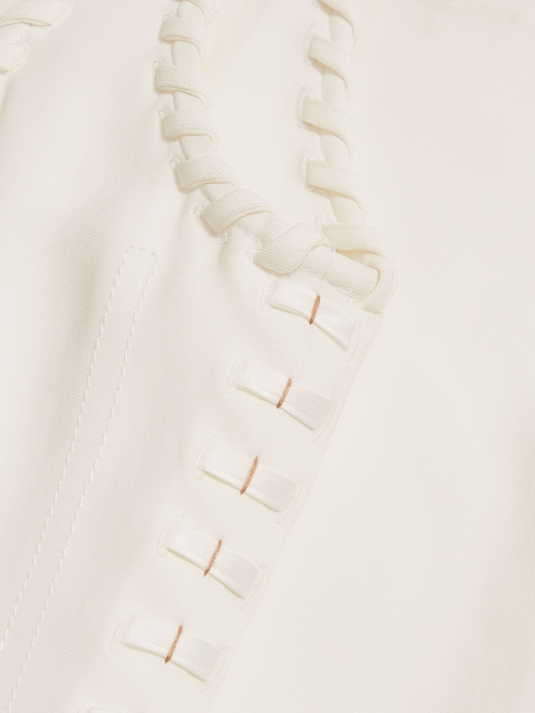 Reiss White Max Atelier Whipstitch Wide Leg Jumpsuit - Image 8 of 8