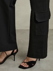 Reiss Black Camilla Wide-Leg Combat Trousers - Image 4 of 7