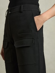 Reiss Black Camilla Wide-Leg Combat Trousers - Image 6 of 7