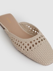 Off White - Reiss Marta Woven Slip-On Mules - Image 5 of 5