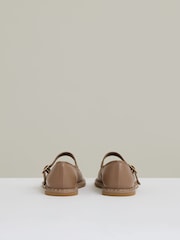 Reiss Taupe Nicole Leather Mary-Jane Shoes - Image 3 of 6