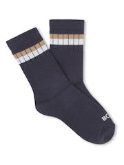 BOSS Blue Logo Socks 2 Pack - Image 2 of 3