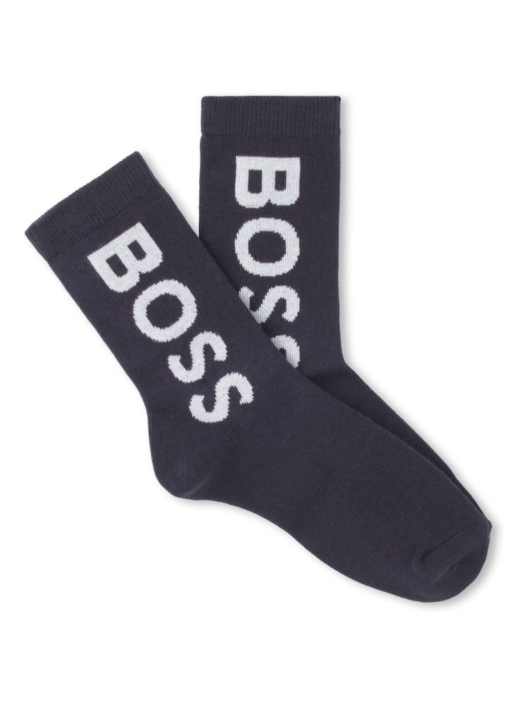 BOSS Blue Logo Socks 2 Pack - Image 3 of 3