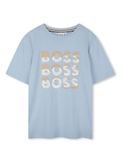 BOSS Blue Triple Logo Short Sleeve T-Shirt - Image 1 of 2