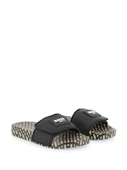 BOSS Black All Over Print Logo Sliders With Touch Fastening - Image 3 of 7