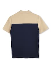 BOSS Blue Colour Block Short Sleeve Polo Shirt - Image 2 of 3
