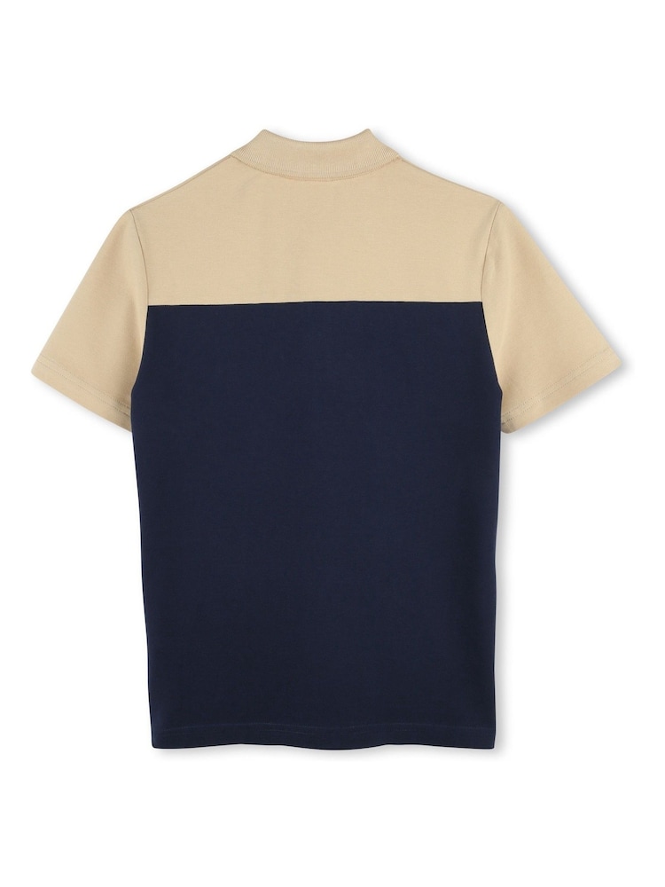 BOSS Blue Colour Block Short Sleeve Polo Shirt - Image 2 of 3