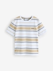 BOSS Natural Striped Short Sleeve Logo T-Shirt - Image 1 of 5
