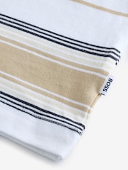 BOSS Natural Striped Short Sleeve Logo T-Shirt - Image 4 of 5