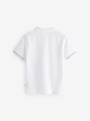 BOSS White Logo Short Sleeve Pique Polo Shirt - Image 2 of 4