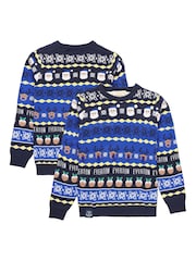 Fanatics Kids Blue Everton Fairisle Christmas Jumper - Image 1 of 3