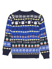 Fanatics Kids Blue Everton Fairisle Christmas Jumper - Image 2 of 3