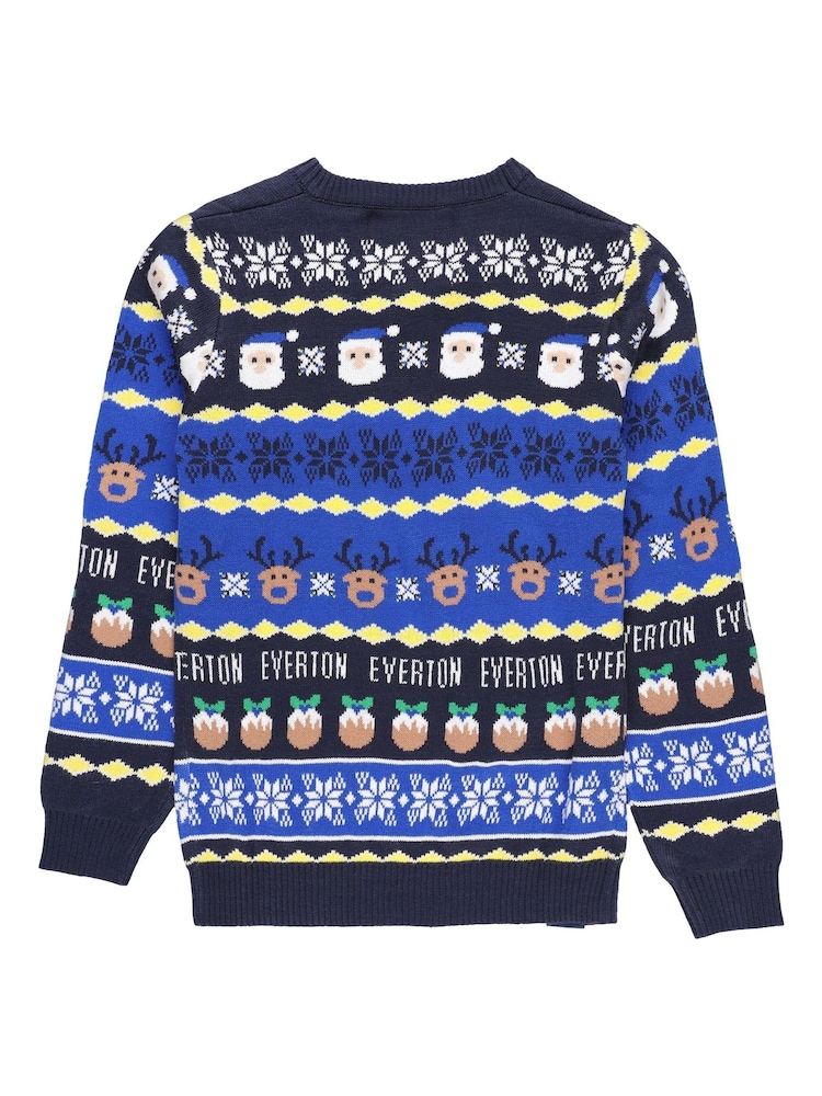Fanatics Kids Blue Everton Fairisle Christmas Jumper - Image 2 of 3