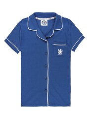 Fanatics Girls Blue Chelsea Button Through 	100% Cotton Pyjamas - Image 3 of 3