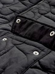Black Shower Resistant Heart Quilt Padded Jacket (3-16yrs) - Image 9 of 9