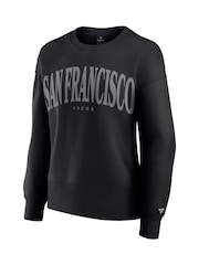 Fanatics Womens NFL San Francisco 49ers Elements Cotton Black Fleece Crew - Image 2 of 3