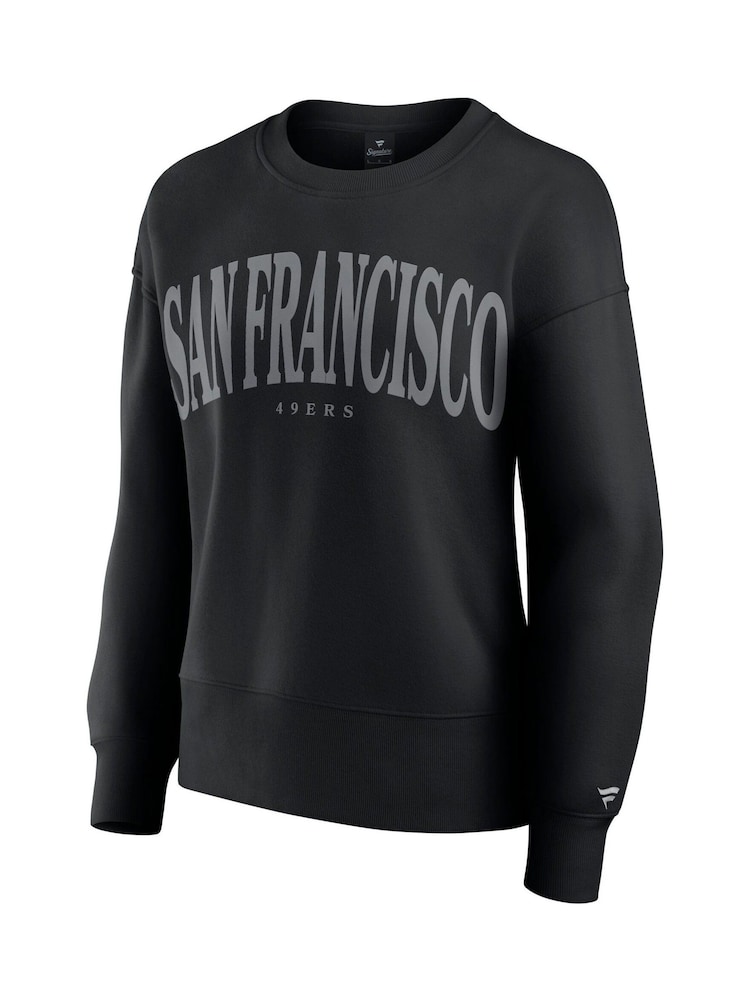 Fanatics Womens NFL San Francisco 49ers Elements Cotton Black Fleece Crew - Image 2 of 3