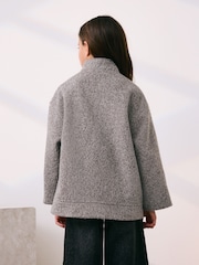 Grey Short Bomber Jacket With Wool (3-16yrs) - Image 3 of 4
