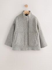 Grey Short Bomber Jacket With Wool (3-16yrs) - Image 5 of 9