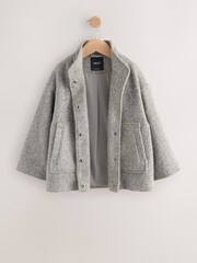 Grey Short Bomber Jacket With Wool (3-16yrs) - Image 7 of 9