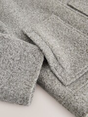 Grey Short Bomber Jacket With Wool (3-16yrs) - Image 9 of 9