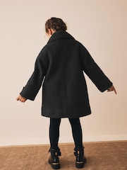 Schwarz - Relaxed Fit Duffle Coat With Wool (3-16yrs) - Bild 3 von 9