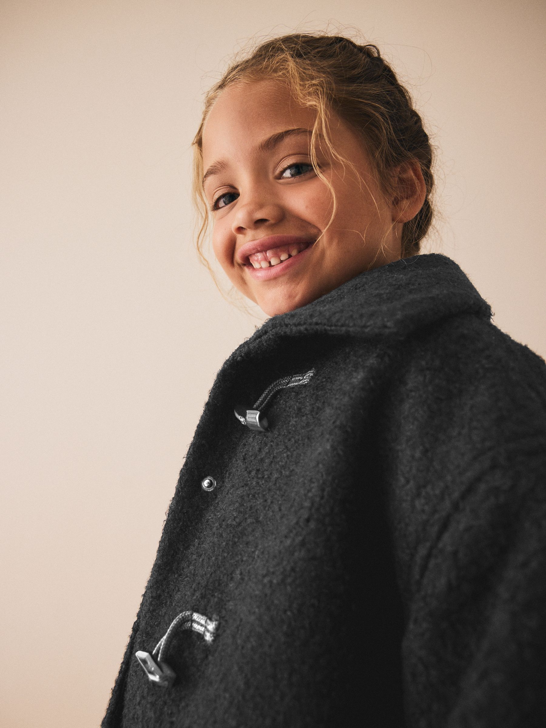 Next：日本 ブラック - リラックスフィット ダッフルコート（3～16歳