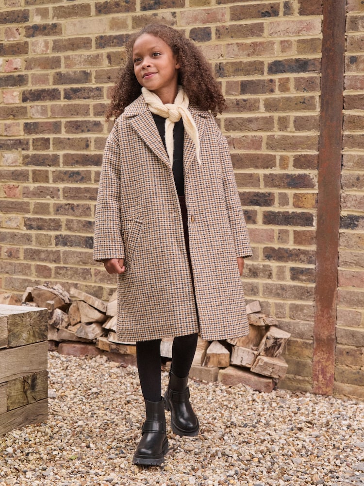 Brown Relaxed Fit Over Coat With Wool (3-16yrs) - Image 2 of 12
