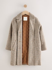 Brown Relaxed Fit Over Coat With Wool (3-16yrs) - Image 8 of 12