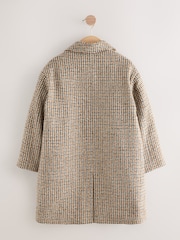 Brown Relaxed Fit Over Coat With Wool (3-16yrs) - Image 9 of 12