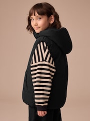 Black Textured Hooded Gilet (3-16yrs) - Image 2 of 10