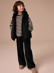 Black Textured Hooded Gilet (3-16yrs) - Image 3 of 10
