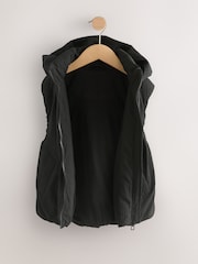 Black Textured Hooded Gilet (3-16yrs) - Image 9 of 10