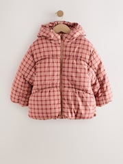 Svetlo rjava/rdeča - Shower Resistant Check Padded Coat (3-16yrs) - Slika 1 iz 5