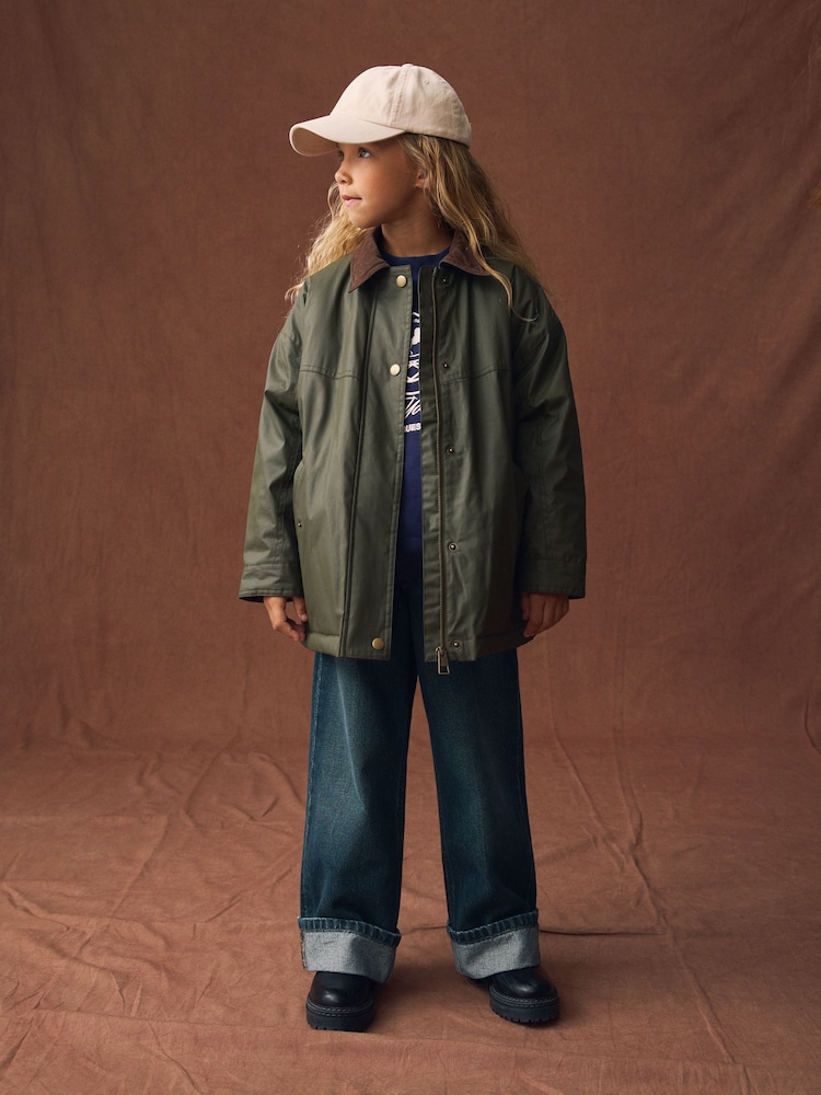 Khaki Green Shower Resistant Barn Jacket (7-16yrs) - Image 1 of 5