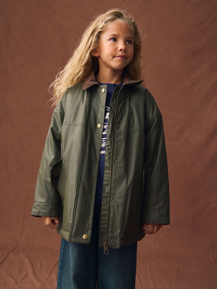 Khaki Green Shower Resistant Barn Jacket (7-16yrs) - Image 2 of 5