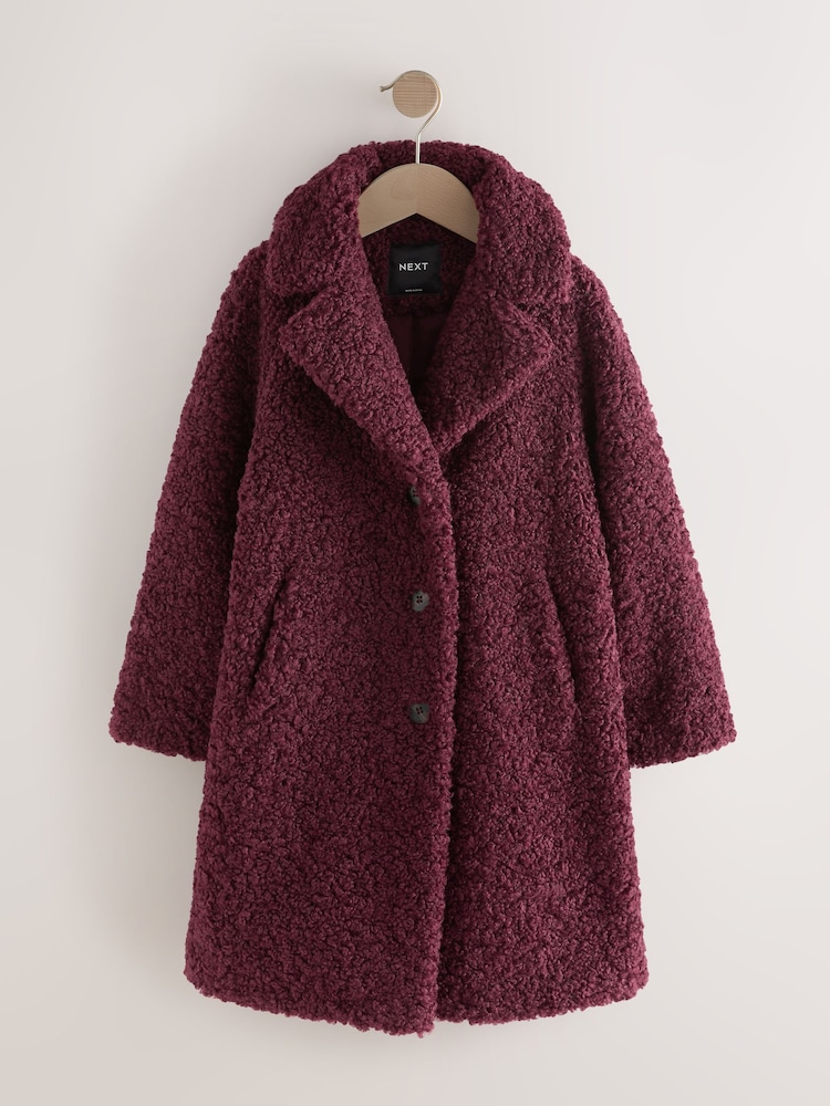 Berry Red Borg Over Coat (3-16yrs) - Image 1 of 5