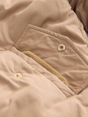 Tan Brown Shower Resistant Borg Collar Padded Coat (3-16yrs) - Image 12 of 12