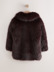 Chocolate Brown Faux Fur Coat (3-16yrs) - Image 3 of 5