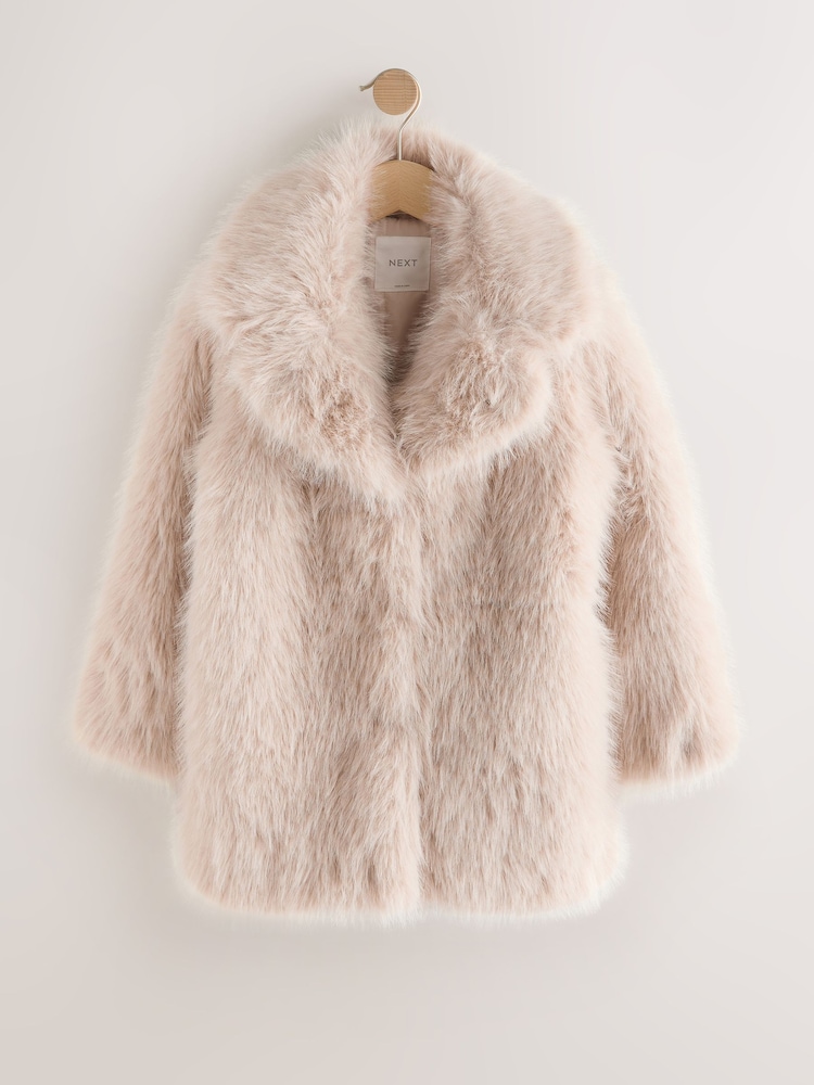 Cream Faux Fur Coat (3-16yrs) - Image 1 of 5